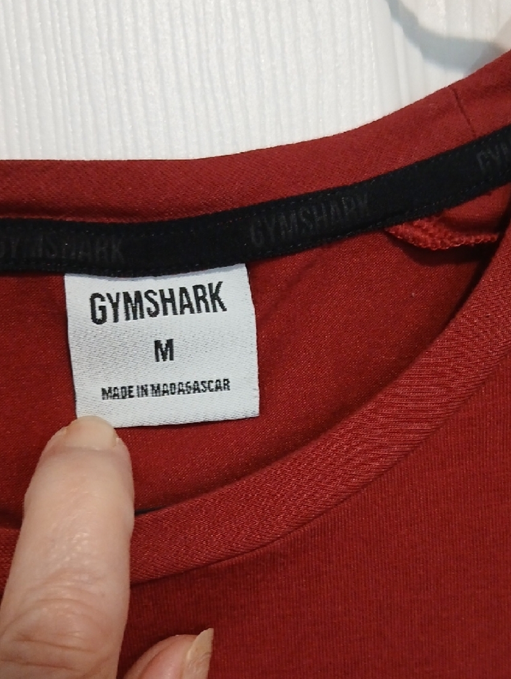 Gymshark Men’s Red Short Sleeve Training Tee with White Logo - Picture 2 of 3